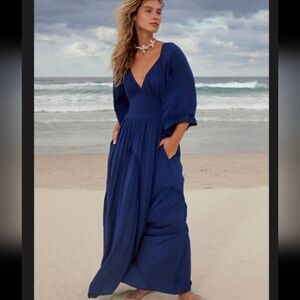 Free People Maxi Blue Dress